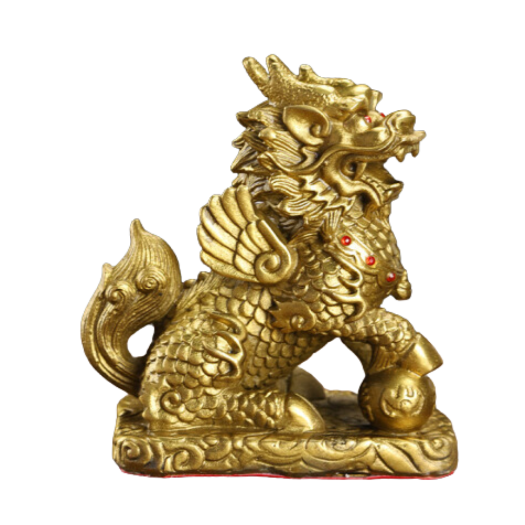 Brass Qilin Feng Shui Ornament