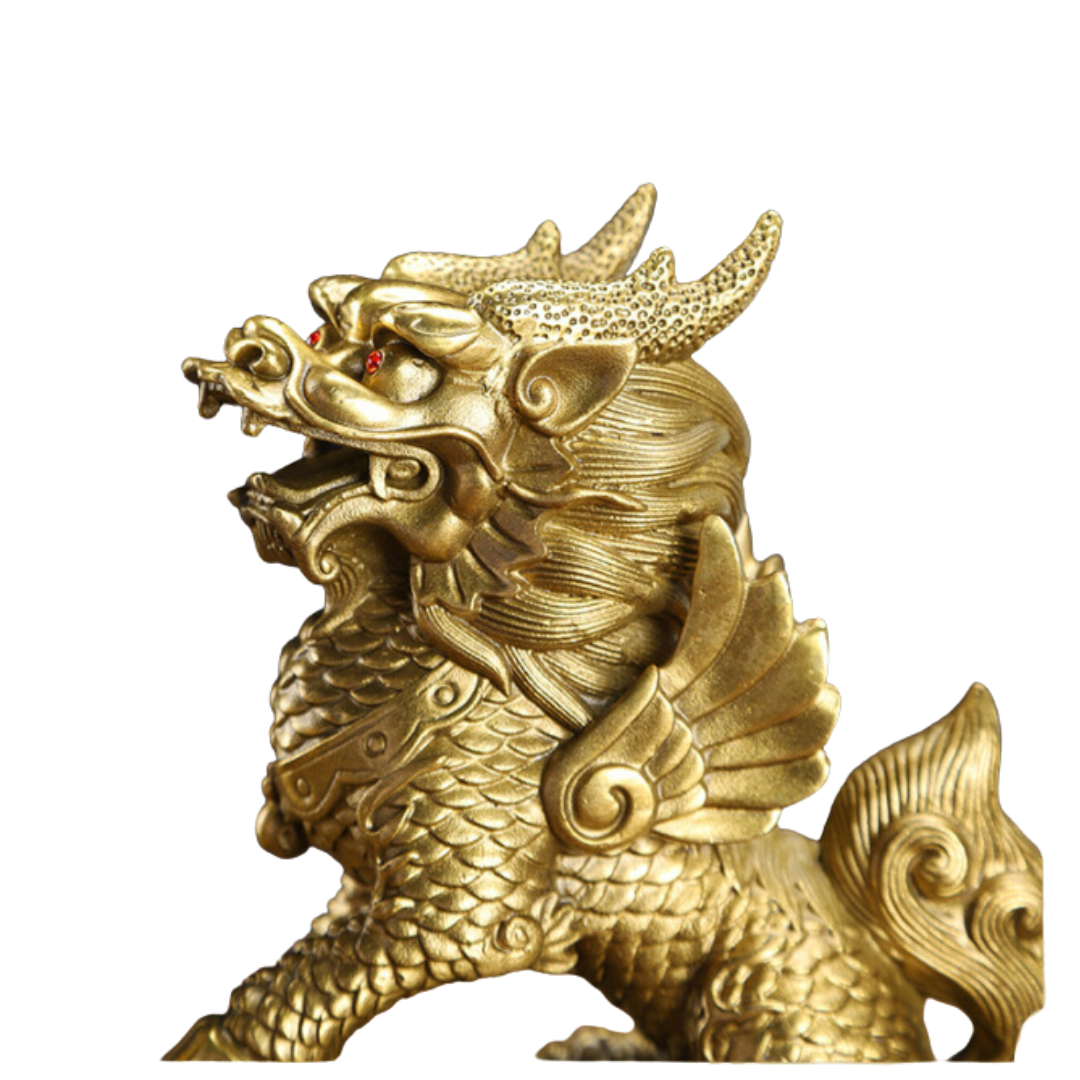 Brass Qilin Feng Shui Ornament